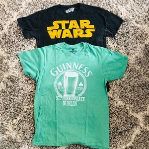 Star Wars and Guinness Men’s sz Medium tee bundle